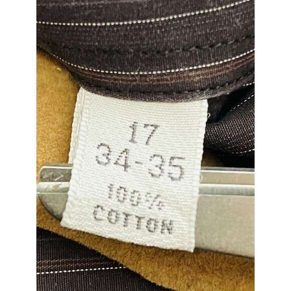 Men's Button Long Sleeve Shirt Made in Italy Size 17 Luciano Ceccarelli - Picture 9 of 9